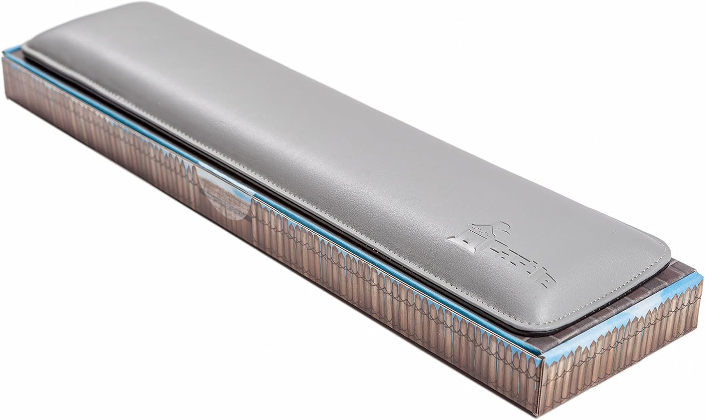 Bailey Compact by Castle - Wrist Rest for Keyboards with Around 61 Keys - Leather Ergonomic Computer Extra Firm Keyboard Wrist Support for Typists, Gaming, Heavy Office Use (Stone, Compact Size)