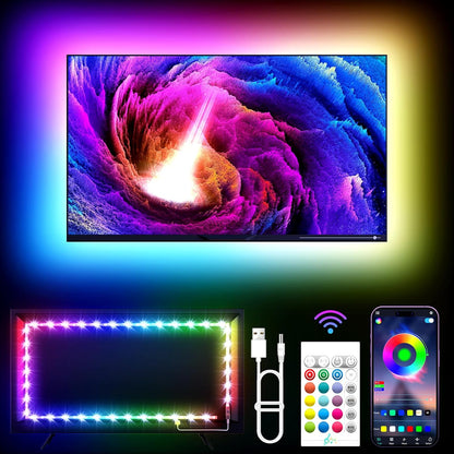 KANTUTOE LED Lights for TV, 16.4ft LED Lights for 45-75 Inch TVs, RGB TV Backlight Behind, Music Sync Bluetooth APP & Remote Control Strip Lights USB Powered for Bedroom, Gaming, Home Décor