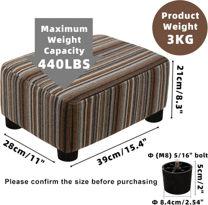 CAROLMADE Small Foot Stool Ottoman Footstool with Legs Under Desk Footrest for Living Room Bedroom and Office, Soft Ivory White