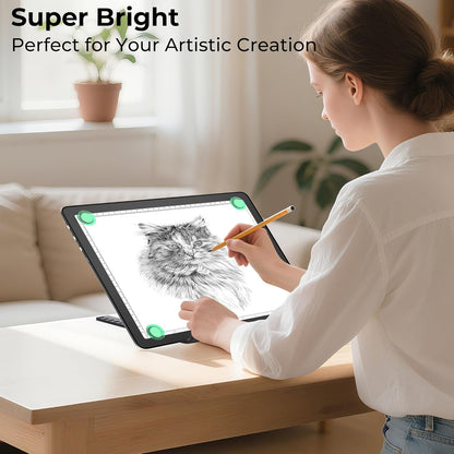 Rechargeable A4 Light Box for Tracing,Bawaslom LED Light Pad with Adjustable Stand and Strong Magnets,Ultra-Thin & Bright Tracing Board for Diamond Art,Sketching,Vinyl Weeding,Architectural Design