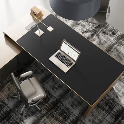 Cacoy 36" x 20" Leather Desk Mat for Home Office, Extra Large PU Leather Desk Pad Blotters, Waterproof Computer Keyboard Mat, Extended Gaming Mouse Pad, Desk Protector for Desktop and PC Laptop, Black