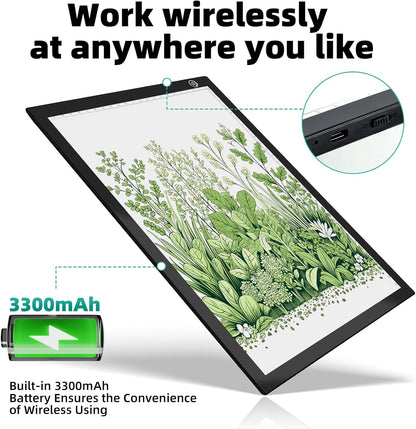 ME456 A4 LED Light Box 9x12 Inch Light Pad Only 5mm Ultra-Thin USB Power Light Table for Tracing, Tattoo Transferring, Drawing, Streaming, Sketching, Animation, Stenciling, Diamond Art Painting