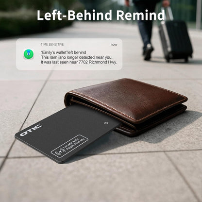 OTIC Dual System Bluetooth Wallet Tracker, 0.07in Slim Smart Tracker for Apple Find My (iOS) & Google Find Hub (Android), Rechargeable Finder with Sound Alert/Waterproof for Wallet/Luggage/Key/Bag