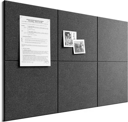 Bumusty Large Cork Board Alternative-48 x 36" Felt Bulletin Board Tiles, with 30 Pushpins, 70 Adhesive Tabs, Bold-Stripe 12-Pack, Cork Boards for Office Push Pin Board Felt Board-Carbon Blue