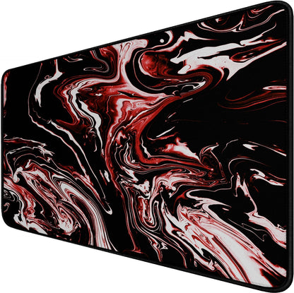 Large Extended Gaming Mouse Pad with Stitched Edges, (31.5X15.7In) Durable Non-Slip Natural Rubber Base, Waterproof Computer Keyboard Pad Mat for Esports Pros/Gamer/Desktop/Office/Home-Black