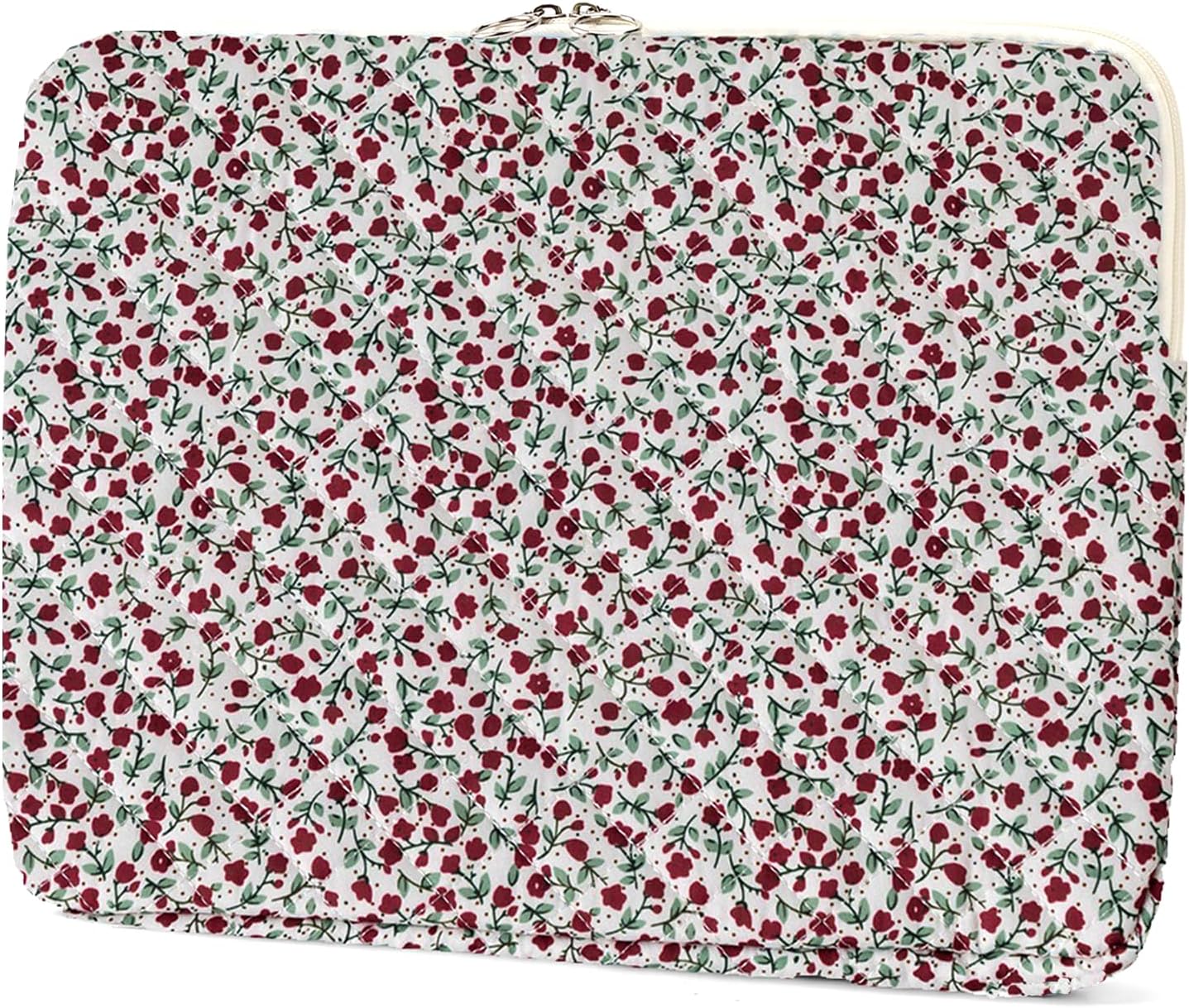 Puffy Laptop Sleeve 13 Inch Cute Quilted Laptop Protective Case Padded Floral Computer Sleeve for MacBook (A-Blue, 13 Inch)