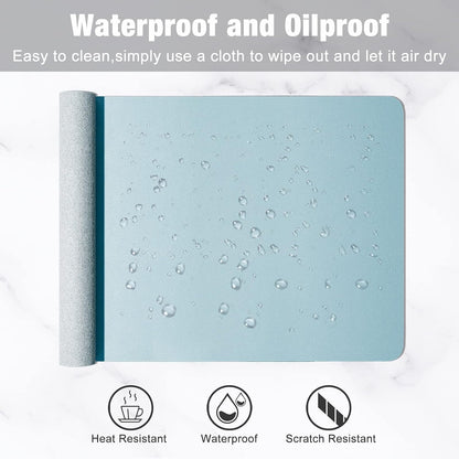 Hsurbtra Desk Pad, 23.6" x 13.8" PU Leather Desk Mat, M Extended Mouse Pad, Waterproof Desktop Blotter Protector, Non-Slip Ultra Thin Small Laptop Keyboard Writing Mat for Office Home, Pink