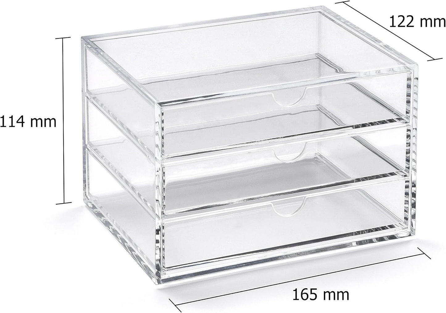 Osco X-Small Clear Acrylic Triple Drawer, (X-Small), A3274