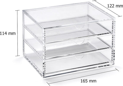 Osco X-Small Clear Acrylic Triple Drawer, (X-Small), A3274