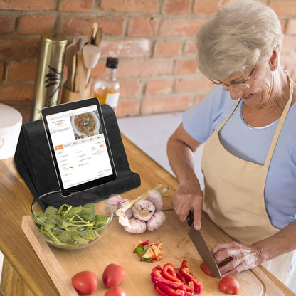 Ontel Pillow Pad Fold Away Multi-Angle Soft Tablet Stand, Gray