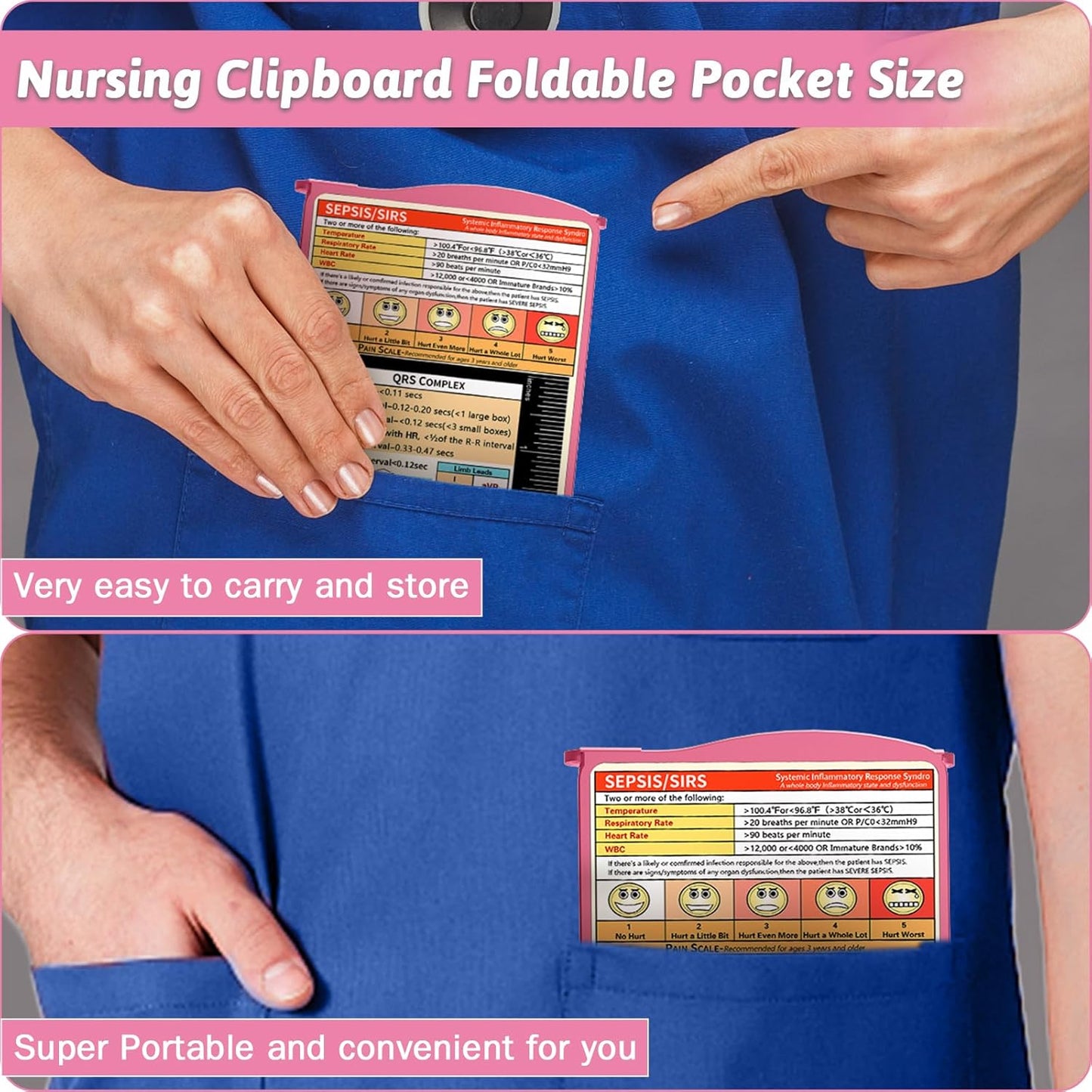 Clipboard Foldable Without Edition Cheat Sheets Aluminum 3 Layers Foldable Clipboards Pocket Size Profile Clip Clipboards Notepad for Students, Nurses,Contractor Trucker Driver