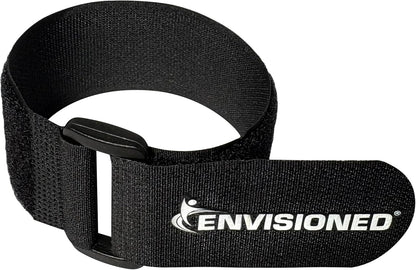 ENVISIONED Reusable Cinch Straps 2" x 40" - 6 Pack, Multipurpose Strong Gripping, Quality Hook and Loop Securing Straps (Black) - Colors B