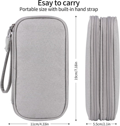 JIAKAI Travel Cable Organizer,Electronics Accessories Organizer Bag,for Charger, Phone, memory card,Travel Gadget Bag-Pink