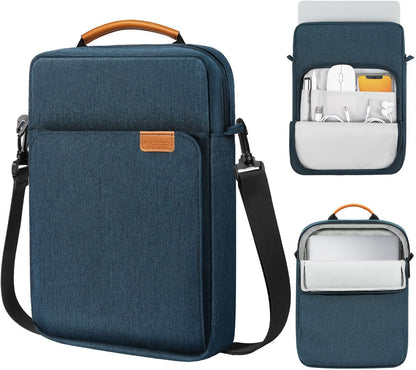 MoKo 13 Inch Tablet Sleeve Bag, Fits with 13 Inch New iPad Pro M5 & Air M4/M3, iPad Pro 12.9 M2&M1,Surface Laptop Go 12.4,Galaxy Tab S8+/S9+ 12.4,Handle Carrying Case with Shoulder Strap,Black &Gray