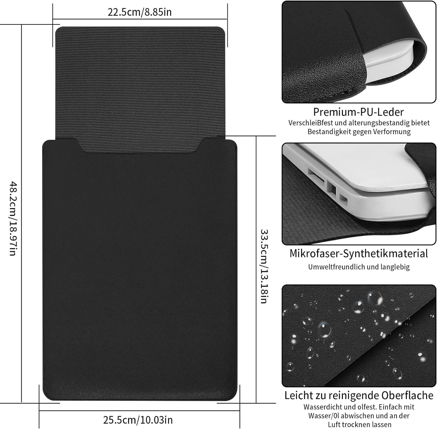 13.3-14" Laptop Sleeve, Blue, Compatible with Laptops 13.3"-14", Protects from Scratches, Water Damage, Multi-Functional Mouse Pad