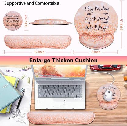 Mouse Wrist Rest, Canjoy 2 Pack Memory Foam Soft Fabric Mouse Wrist Rest Pad Support Cushion with Anti-Skid Rubber Base,Ergonomic Pain Relief Mouse Hand Rest (Black)
