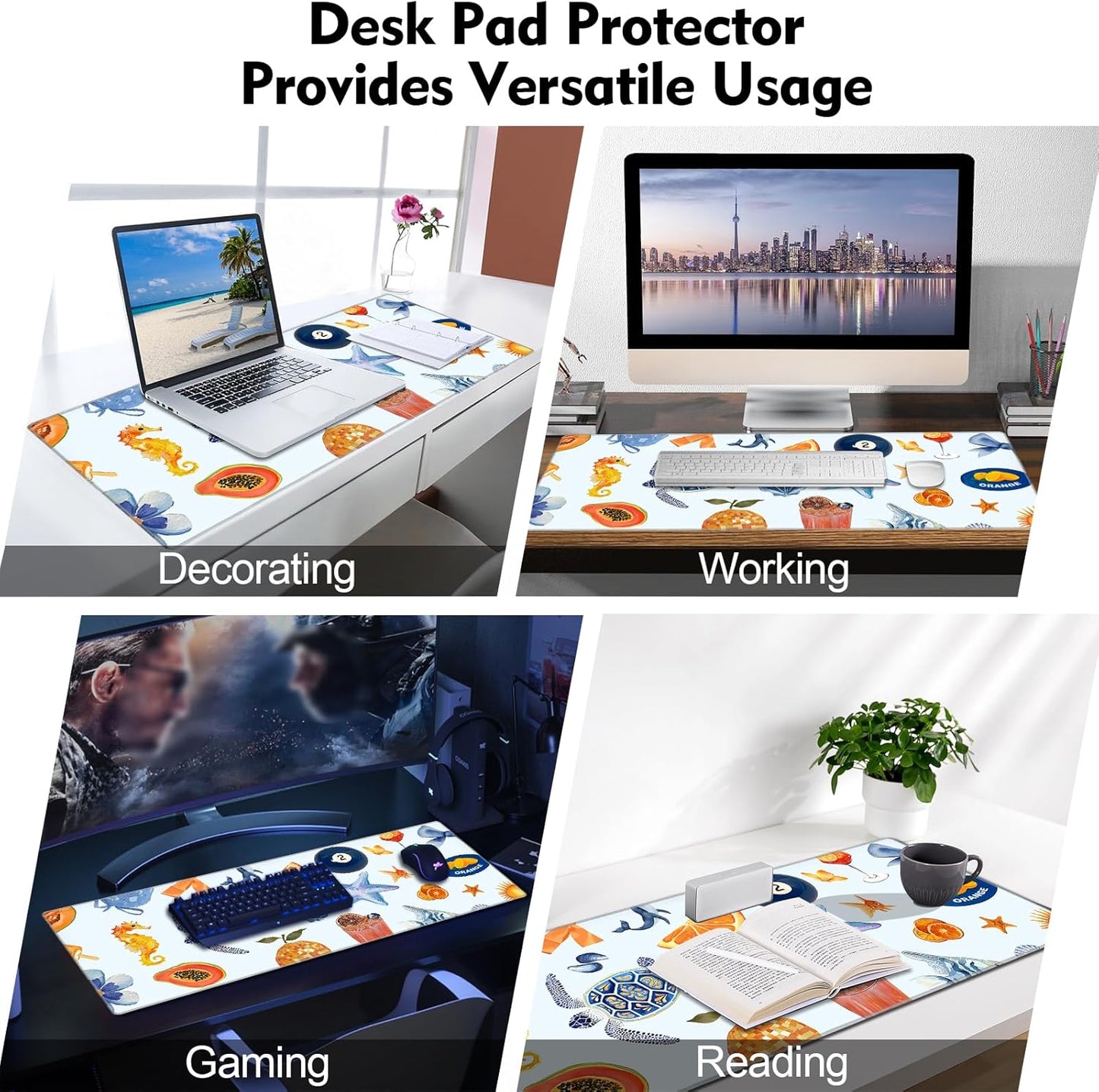 Galdas Mouse Pad For Gaming,Forest Background Pattern XXL XL Large Mouse Mat Long Extended MousePad Desk Mat Non-Slip Rubber Mice Pads Stitched Edges Thin (31.5 x 11.8 x 0.12 Inches) Tree