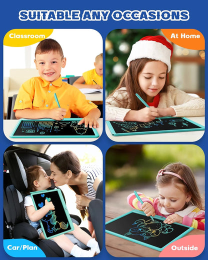 Bravokids 12 Inch LCD Writing Tablet for 3 Year Olds - Electronic Drawing Pad and Doodle Board as Educational Birthday Gifts for Girls and Boys (Pink)