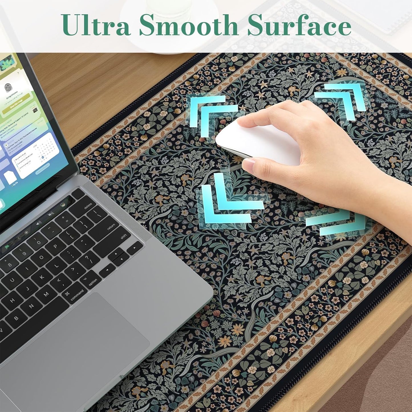 iCasso Desk Cover Mat, Office Mouse Pad, Desk Protector Mat, Extra Large Matt for Desktop,Anti-Slip XXL Big Mousepad with Stitched Edges for Computer Keyboard Retro Black - Colors A
