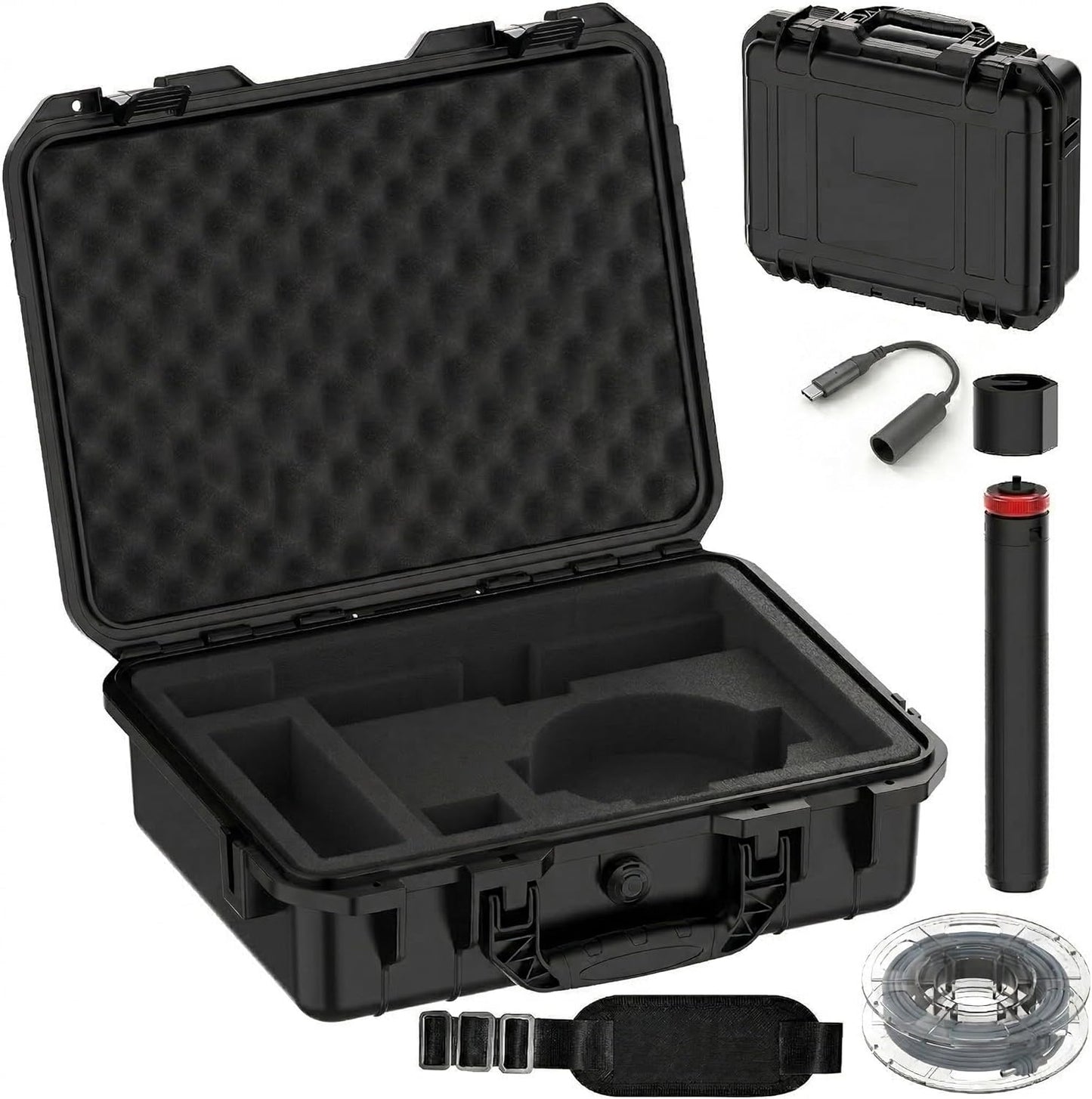 Starlink Mini Case with Tripod, Hard Carrying Travel Kit with Cable Winder and USB-C to DC Adapter Cable, Protective Storage Case for Starlink Mini Accessories, RV Camping Remote Work