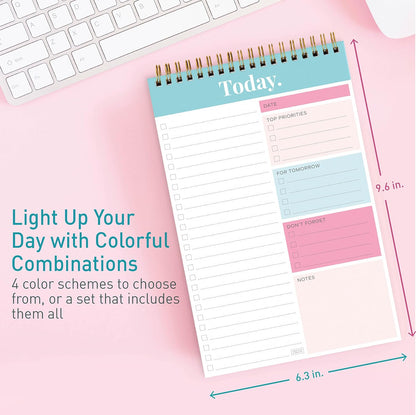 Sweetzer & Orange Daily & Weekly To Do List Notepad – Undated Work Planner & Organizer with Wish List Section, 52-Sheet Coiled Task Pad for Productivity – MAUVE To Do List Notebook for Work