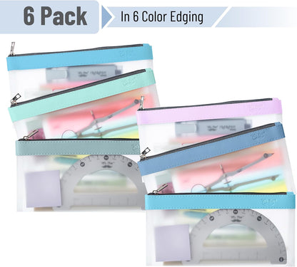 Mr. Pen- Clear Pencil Pouch, 8.50"x4.25", 3 Pack, Durable TPU Material, Medium Water-Resistant Pencil Bags with Smooth Zipper, Multipurpose Clear Pouch for Stationery, School, Office, Travel Supplies