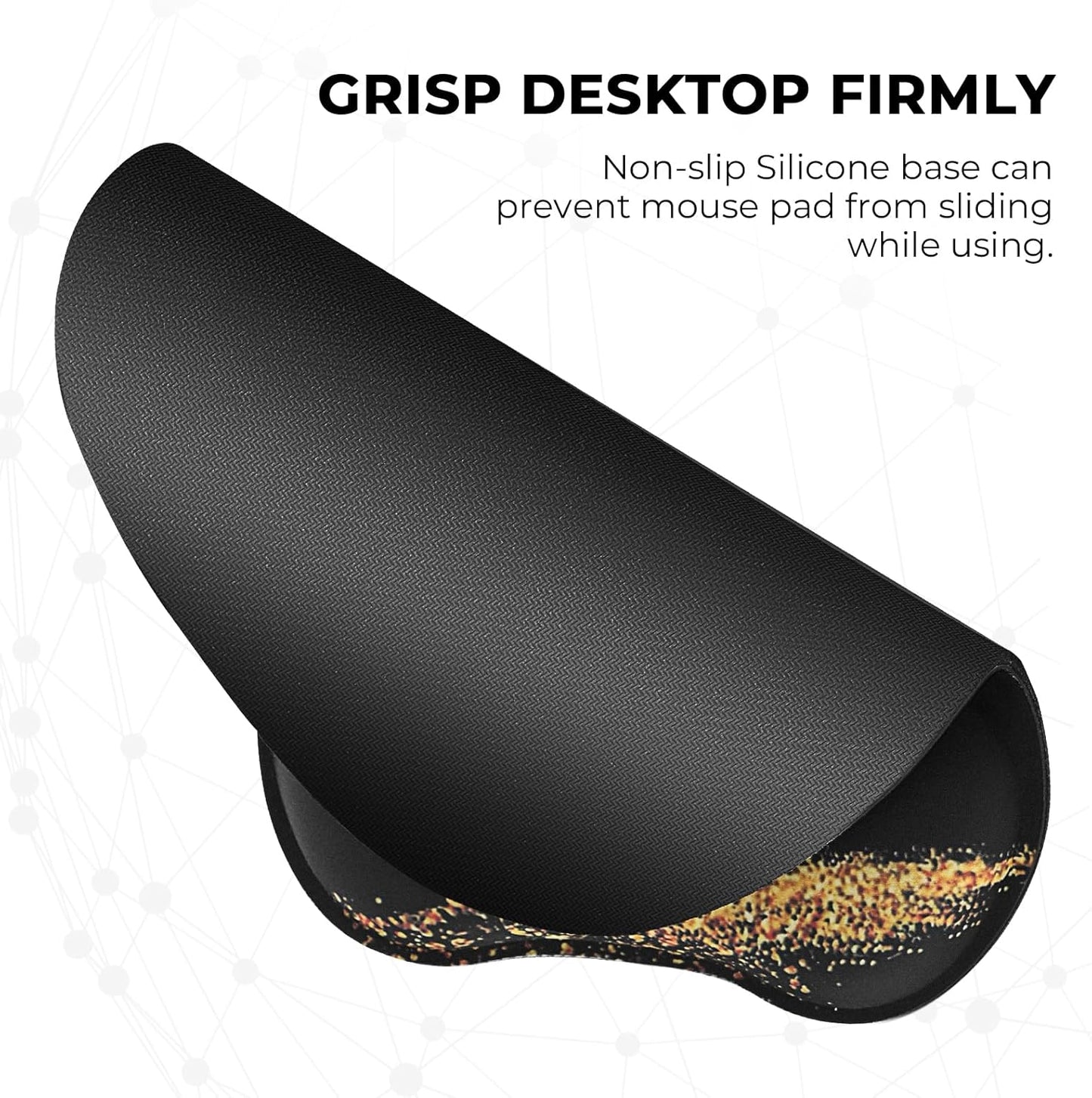 EooCoo Ergonomic Mouse Pad with Wrist Support, Mousepad with Memory Foam Wrist Rest and Non-Slip Base for Computer, Cafe, Home & Office, 9.64 x 8.26 in Office Desk Accessories
