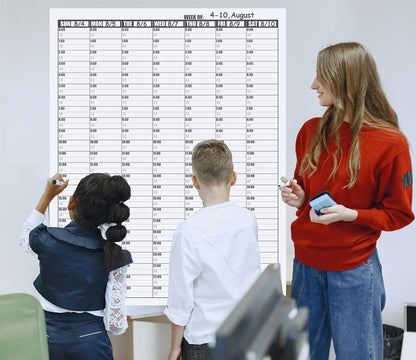 36x45 Inch Large Dry Erase Weekly Wall Calendar 24 Hour Time Slots And 24x36 Inch Big Monthly White Board Planner Combo For Work,Home Office,Jumbo Weekly Homeschool Calendar 30 Minute Increments