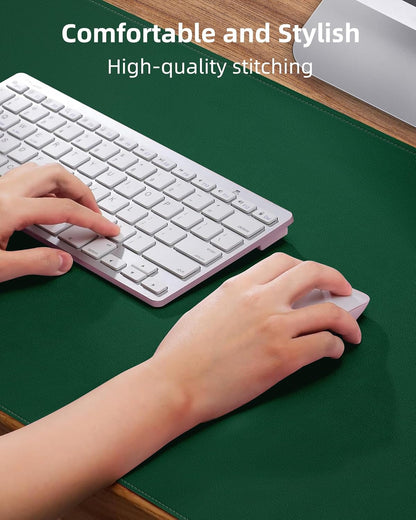 AFIING Desk Pad Protector 23.6" x 13.7" - Non-Slip Waterproof PU Leather Desk Mat for Mouse, Keyboard, Laptop, Office and Home Workspace (Beige)