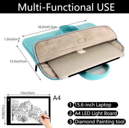 A3 Light Pad Carrying Bag for Diamond Painting,Diamond Painting Light Pad Bag,Laptop Tote Bag,Tracing Light Board Carrying Bag,Padded Fleece Liner Protective Case for A3 Light Pad