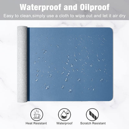 Hsurbtra Desk Pad, 23.6" x 13.8" PU Leather Desk Mat, M Extended Mouse Pad, Waterproof Desktop Blotter Protector, Non-Slip Ultra Thin Small Laptop Keyboard Writing Mat for Office Home, Pink