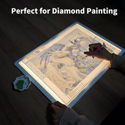 TOHETO Rechargeable A2 Light Pad for Diamond Painting 25.2''x18.4'', Magnetic Diamond Art Light Board, Wireless Lightbox for Tracing and Drawing, Cordless LED Light Table for Sketching, Weeding Vinyl