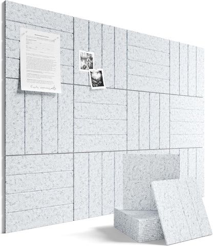 Fluxynara Large Felt Bulletin Board 48" x 36" Cork Board Alternative-12 Pack with 70 Safe Removable Adhesive Tabs, Cork Boards for Walls Cork Board for Home Office Classroom Pin Board (Oatmeal)