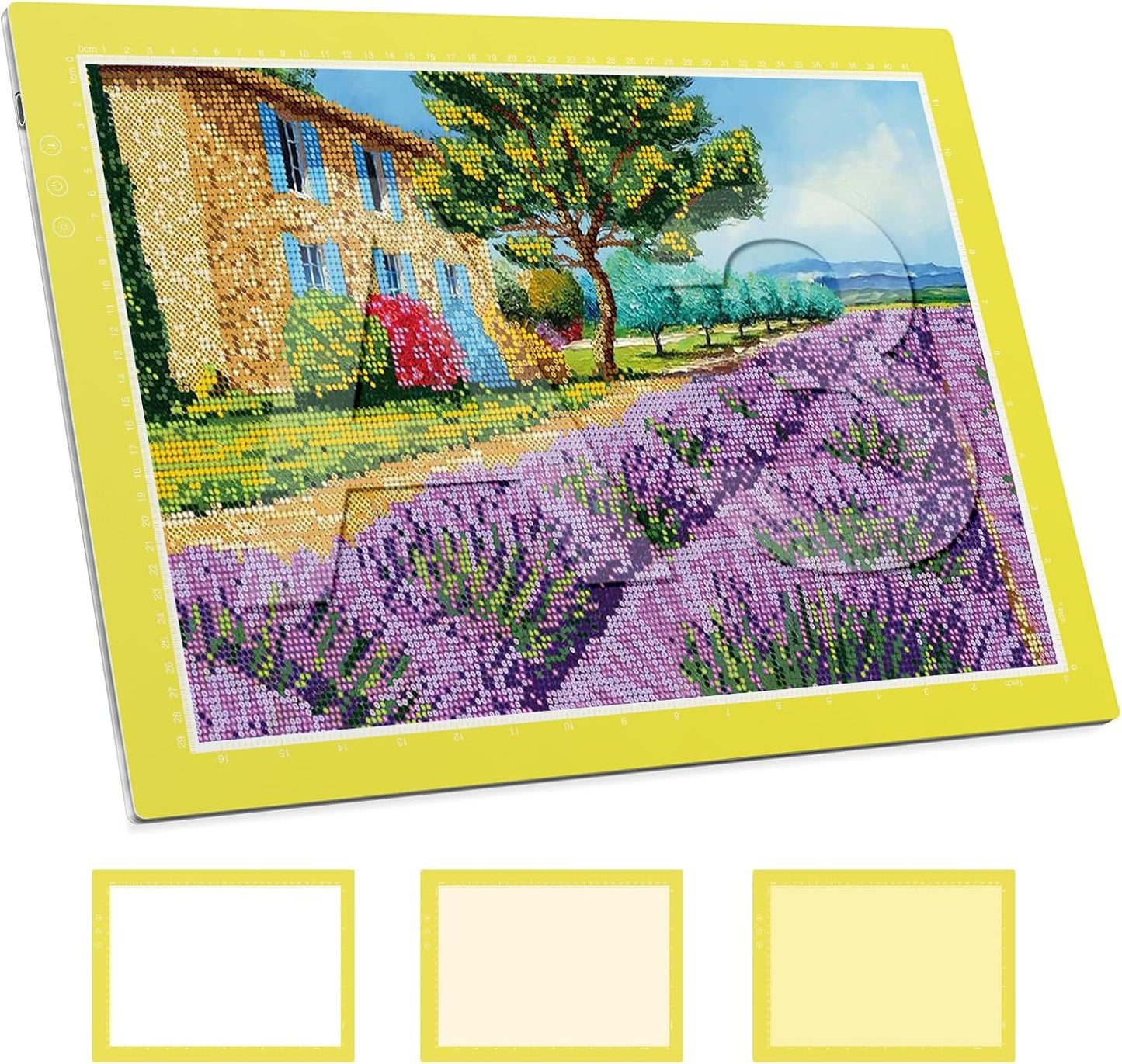 ZEXALIGHT A4 Light Box for Tracing, Light Pad for Diamond Painting with 8 Levels/Stepless Dimming Brightness and 3 Color Modes, Ultra-Thin Copy Board Light Table for Artists Tracing Drawing (Pink)
