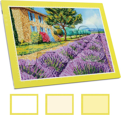 ZEXALIGHT A4 Light Box for Tracing, Light Pad for Diamond Painting with 8 Levels/Stepless Dimming Brightness and 3 Color Modes, Ultra-Thin Copy Board Light Table for Artists Tracing Drawing (Pink)