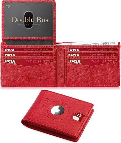 Wallet for Men Slim RFID Blocking Bifold Carbon Fiber,Minimalist Small Compact Front Pocket Credit Card Holder,Thin Mens Leather Wallets Smart Security With 2 ID Windows 1 Cash,Birthday Gifts for Men
