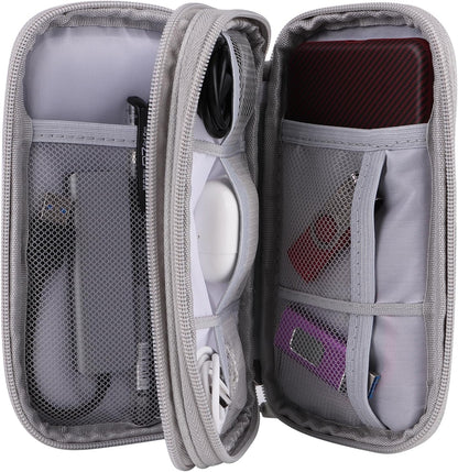 JIAKAI Travel Cable Organizer,Electronics Accessories Organizer Bag,for Charger, Phone, memory card,Travel Gadget Bag-Pink
