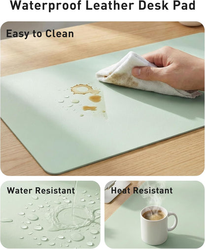 Aothia Non-Slip PU Leather Waterproof Laptop Desk Pad Protector, Blotter Mat, Writing and Mouse Pad for Office & Home, Beige, 23.6" x 13.7" - Colors A