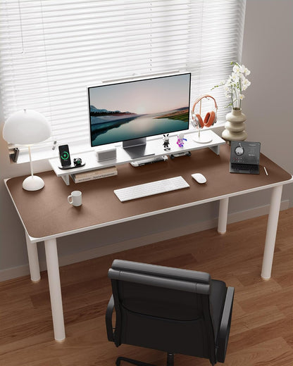 YSAGi Double-Sided Desk Pad, 31.5"x15.7"Leather Desk Mat, Eco Cork Desk Pad Protector,Large Mouse Pad,Waterproof Desk Blotter for Office/Home(Coffee)