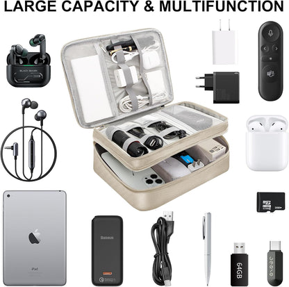 CILLA Electronics Organizer Travel, Travel Cord Organizer Case, Compact Electronics Accessories Bag for Cable, Cord, Charger, Phone