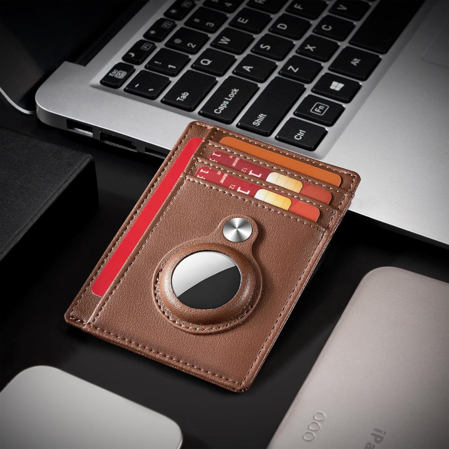 Slim Minimalist Front Pocket Air Tag Wallet, RFID Blocking Card Holder Wallet with Airtag Holder