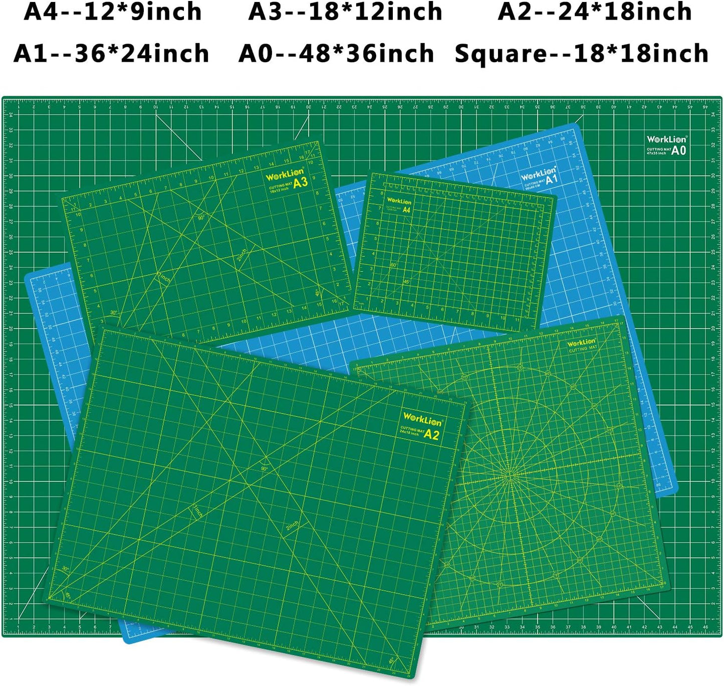 Worklion Self Healing Cutting Mat for Craft-Thickened 18inch x 12inch fabric sewing mat for quilting,rotary cutting, nonslip