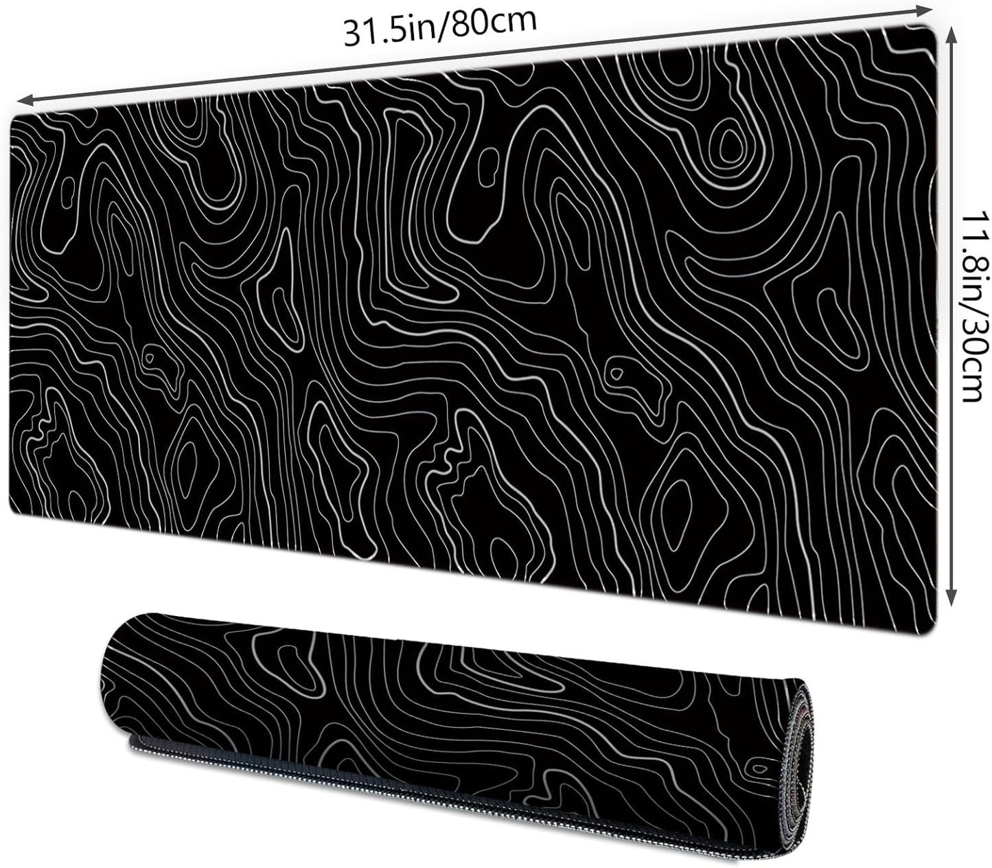 Galdas Mouse Pad For Gaming,Forest Background Pattern XXL XL Large Mouse Mat Long Extended MousePad Desk Mat Non-Slip Rubber Mice Pads Stitched Edges Thin (31.5 x 11.8 x 0.12 Inches) Tree