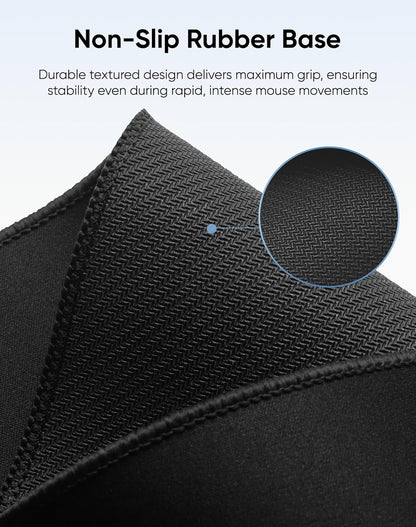 Reniteco Waterproof Large Gaming Mouse Pad with Durable Stitched Edges, Non-Slip Rubber Base, Grainy Jacquard Mouse Mat Desk Pad for Home Office Gaming, 31.5''x11.8''x0.12'', Matte Beige
