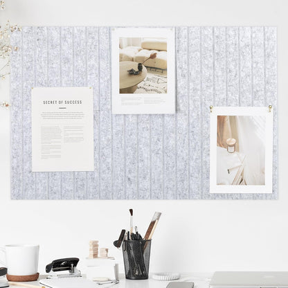 Large Felt Bulletin Board - Stylish Perfectly Sized 35" x 47" Cork Board Alternative for Office & Wall Decor – 12 Customizable Adhesive Tiles w/Golden Pins are Perfect to Display Your Photos