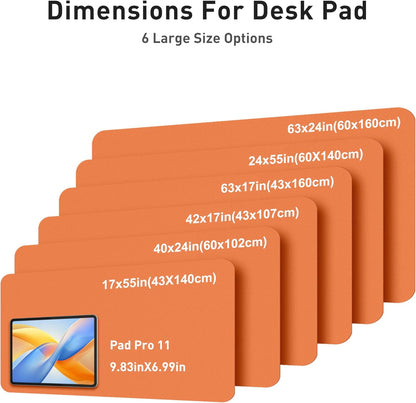 Aothia Non-Slip PU Leather Waterproof Laptop Desk Pad Protector, Blotter Mat, Writing and Mouse Pad for Office & Home, Beige, 23.6" x 13.7" - Colors A