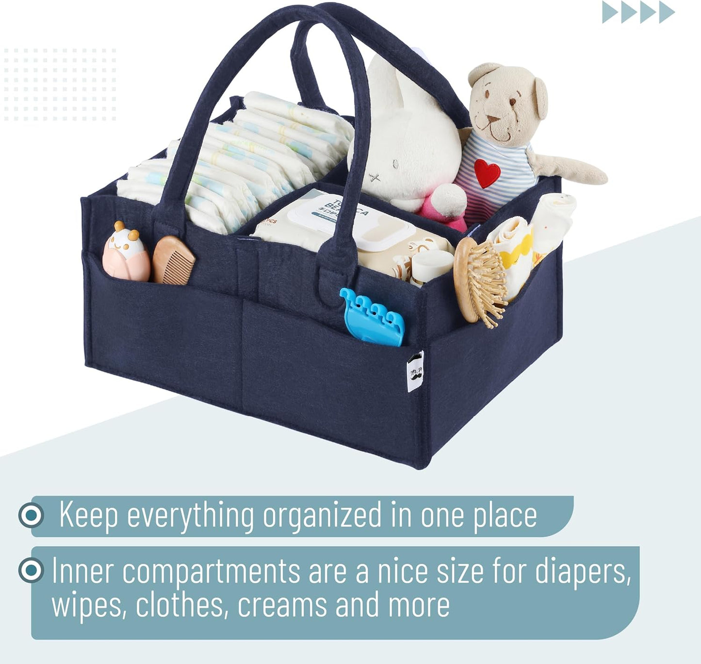 Mr. Pen- Baby Diaper Caddy Organizer, Gray, Medium, Nursery Storage Bin and Car Organizer for Diapers and Baby Wipes
