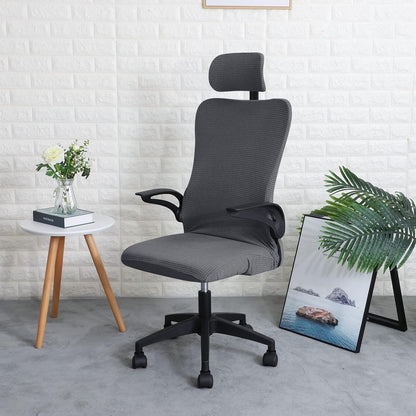 FORCHEER Office Chair Armrest Covers 12-15 Inch Velvet Elastic Black Arm Rest Covers for Desk Computer Chairs Washable