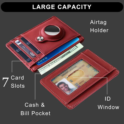 Slim Minimalist Front Pocket Air Tag Wallet, RFID Blocking Card Holder Wallet with Airtag Holder