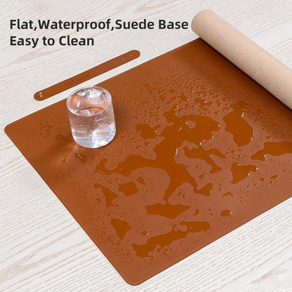 Leather Desk Pad,Wolaile 36x17 inch Large Mouse Pad,Waterproof Non-Slip Writing Desk Blotter,Computer Mat Desktop Protector for Office Home,Black